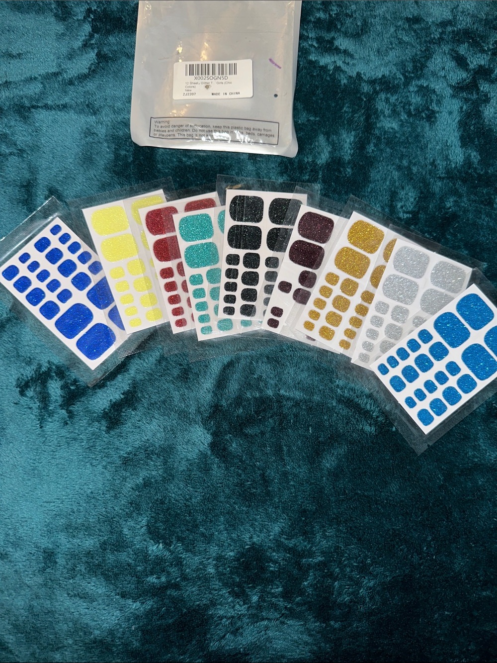Glitter Adhesive toenail wraps - Multicolor Pack